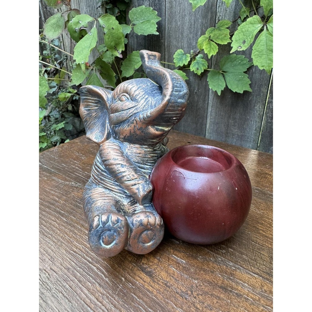 Elephant Tea Light Candle Holder/Small Bowl Ceramic Decor So Cute